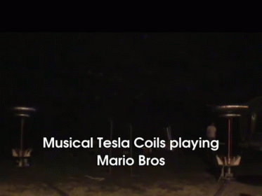 Twin Musical Tesla Coils Playing Mario Bros GIF - Mario Bros Tesla Musical GIFs