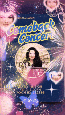 a poster for a comeback concert with a woman on it