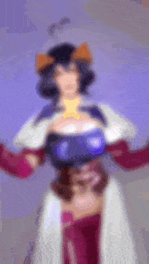 a blurry picture of a woman in a cat costume