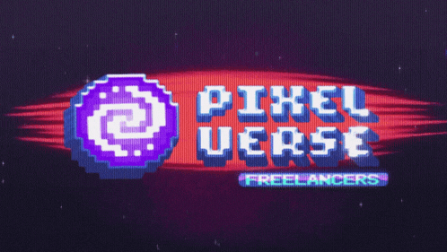 pixel verse freelancers logo with a purple circle in the center