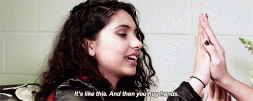 Alessia Cara Hug Hands GIF - Alessia Cara Hug Hands Holding Hands GIFs