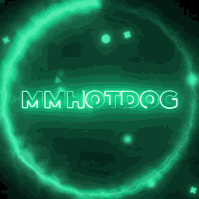 a green circle with the words mmhotdog inside