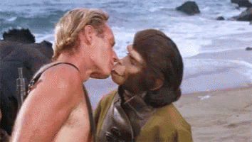 Planet Of The Apes Kiss GIF