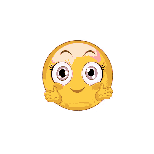 a smiley face is hugging itself on a background of pink hearts