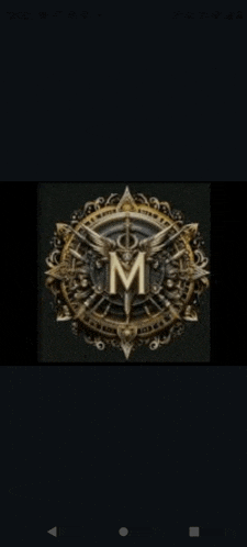 the letter m is in the center of a circular design