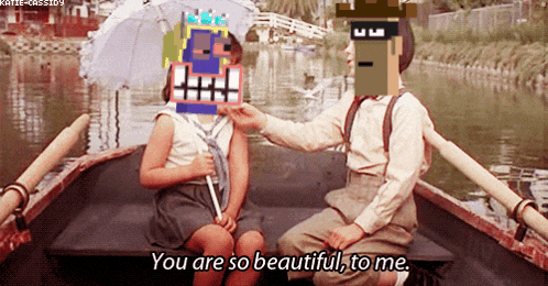 a boy and a girl in a boat with the words you are so beautiful to me