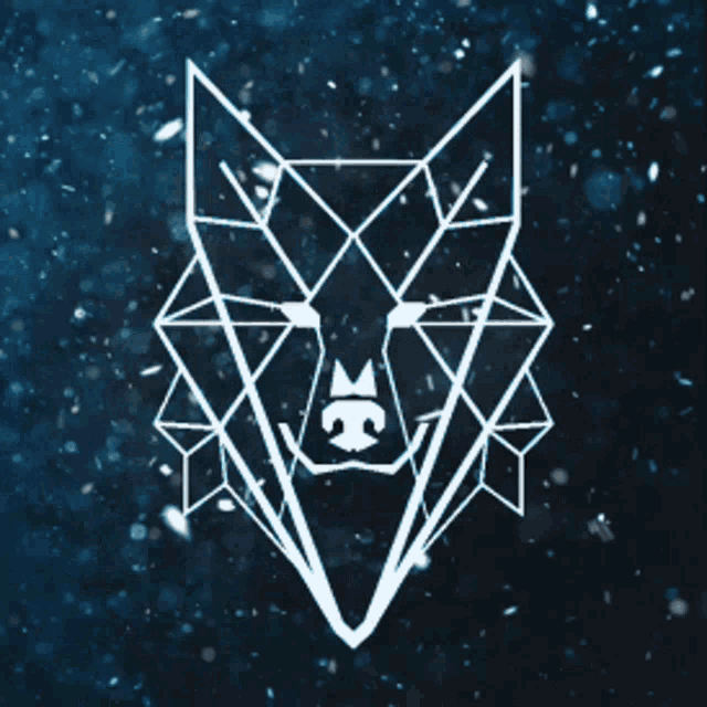 a drawing of a wolf 's head with the letter t on its face