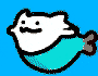 a cartoon cat with a mustache and tail is flying in the air .
