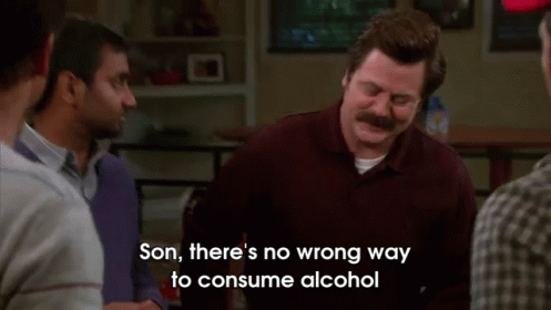 Ron Stands Corrected GIF - Ron Swanson Parks And Recreation Alcohol GIFs
