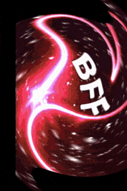 the word bff is written on a red background