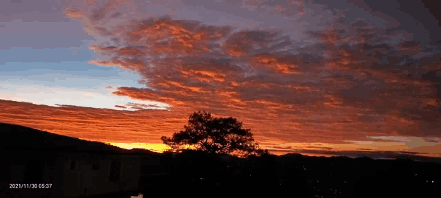 a photo of a sunset taken on november 30th 2021