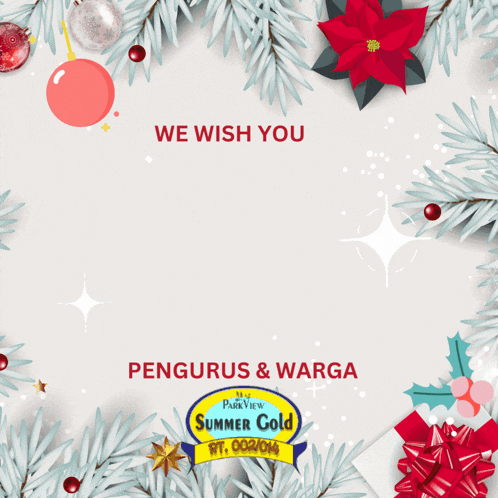 a merry christmas greeting card from pengurus and warga
