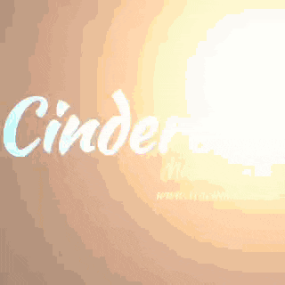 a logo for cinderella music family is shown on a brown background