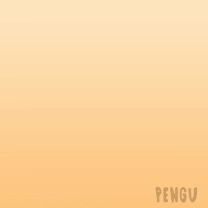 a blue and white penguin with the word pengu on the bottom left