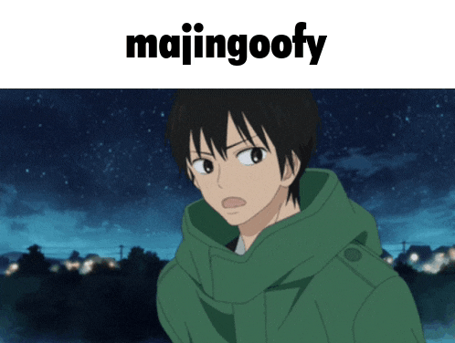 a picture of a boy with majingoofy written on the bottom