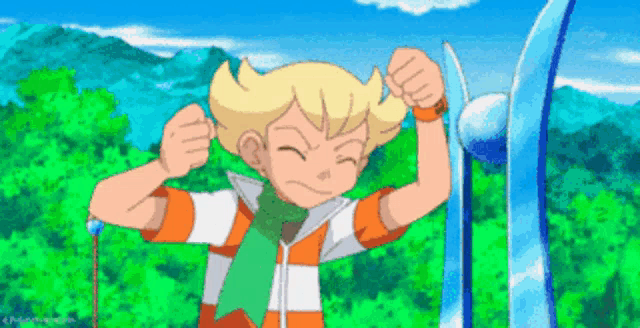 a cartoon character is standing in front of a water tower