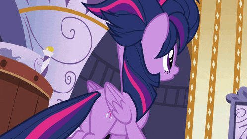 twilight sparkle from my little pony is standing in front of a merry go round
