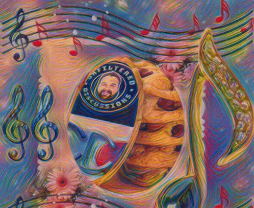 a painting of a man with the words unfiltered sessions