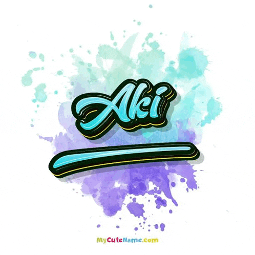 the name ali is on a purple and blue watercolor background