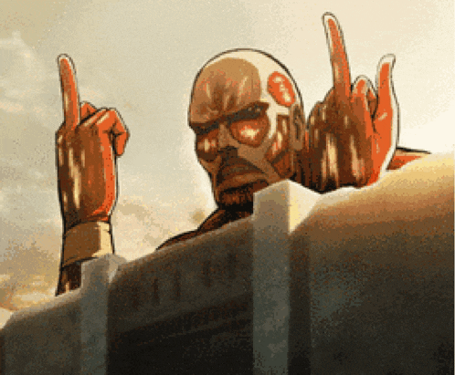 a statue of a man giving the middle finger