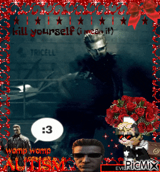 a picture of a man with a speech bubble that says kill yourself