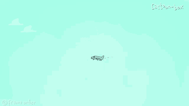 a cartoon of an airplane flying in the shape of a heart with the words cartoon box below it