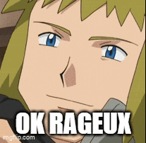 a picture of a cartoon character with the words ok rageux written below him