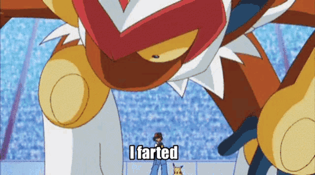 a cartoon character with the words " i farted " on the bottom