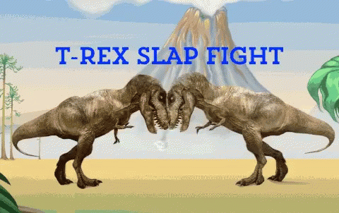Trex Slap Fight Dino GIF - Trex Slap Fight Dino Dinosaur GIFs