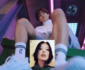 a picture of a woman wearing fila socks