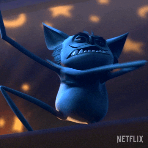 a cartoon character with a netflix logo on the bottom