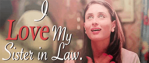 a picture of a woman with the words " i love my sister in law " on it