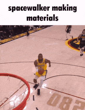 a basketball player for the lakers is dribbling the ball