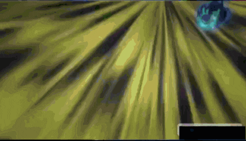a yellow background with a blue circle in the center