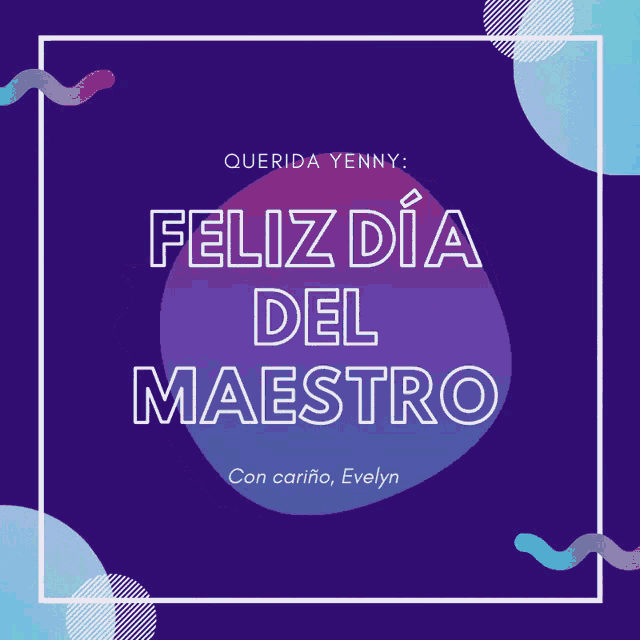 a purple background with the words feliz dia del maestro written on it