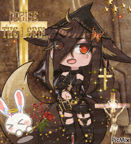 a picture of a girl with the words praise the lord