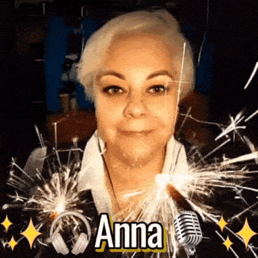 a woman with the name anna written on her face