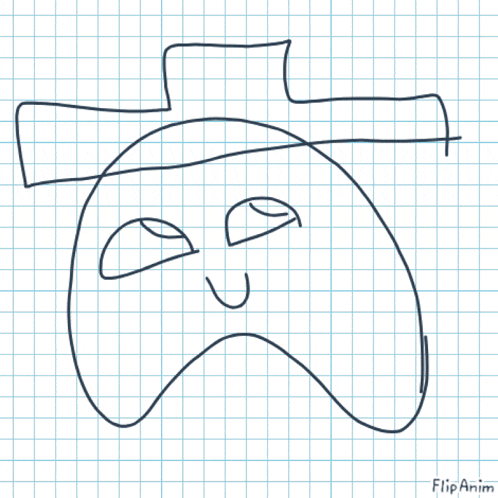a drawing of a face with the word flipanim underneath it