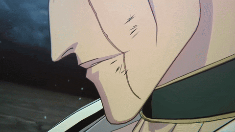 a close up of a man 's face with a few scratches on it