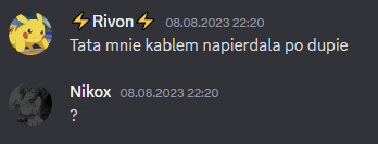 a screenshot of a discord conversation between rivon and nikox