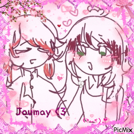 a drawing of two girls with the name jaimay 3 on the bottom