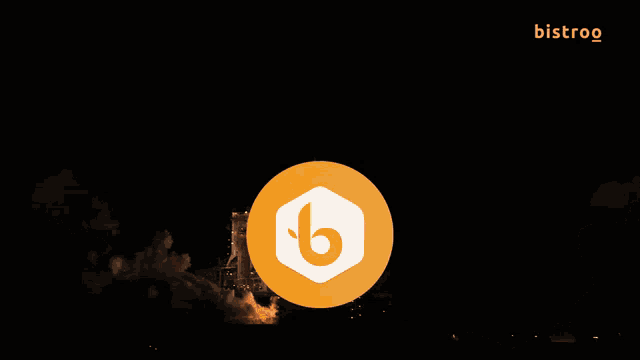 a picture of a rocket being launched with a bistrog logo in the background