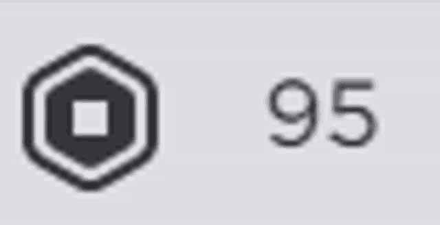 a black and white icon with a square in the middle and the number 95 .
