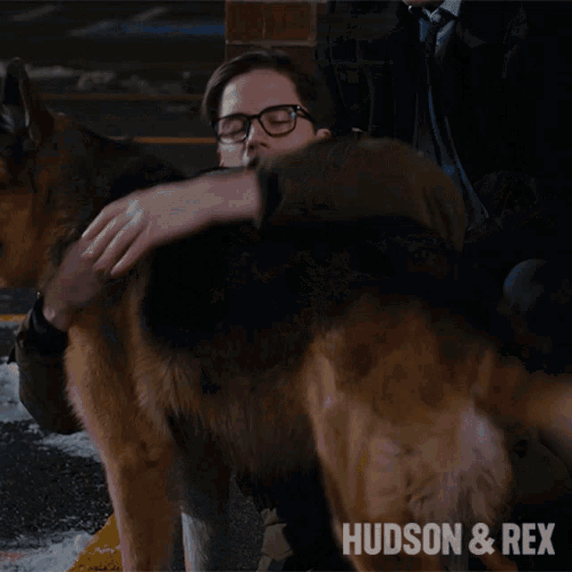 Hugging The Dog Jesse Mills GIF - Hugging The Dog Jesse Mills Rex GIFs