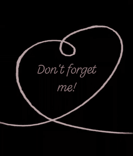 a drawing of a heart with the words " do n't forget me " on it