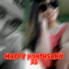 a blurry picture of a woman with the words happy monthsary 23 on it