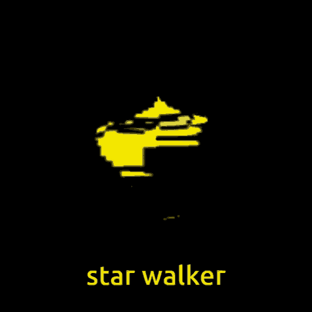 a yellow smiley face with the words star walker written below it