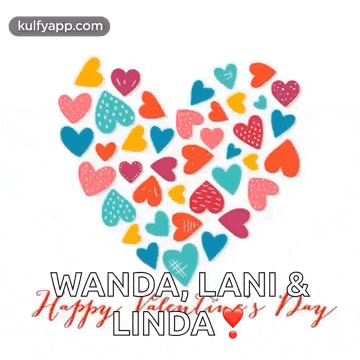 wanda lani and happy valentine 's day greeting card