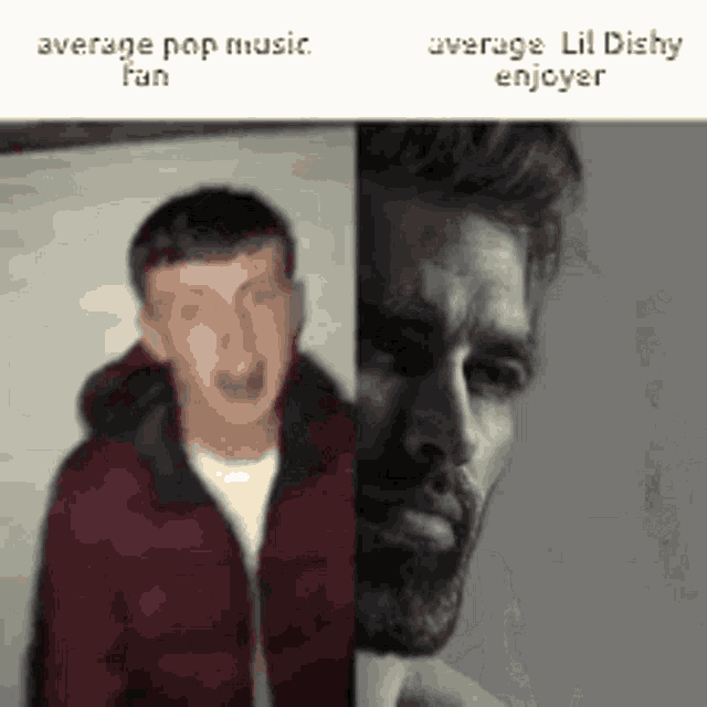 a man in a red jacket and a man with a beard are standing next to each other in a meme .