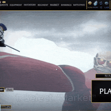 a screenshot of a video game that says select " market " on the bottom